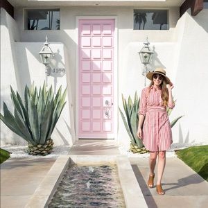 Who What Wear Target striped wrap dress